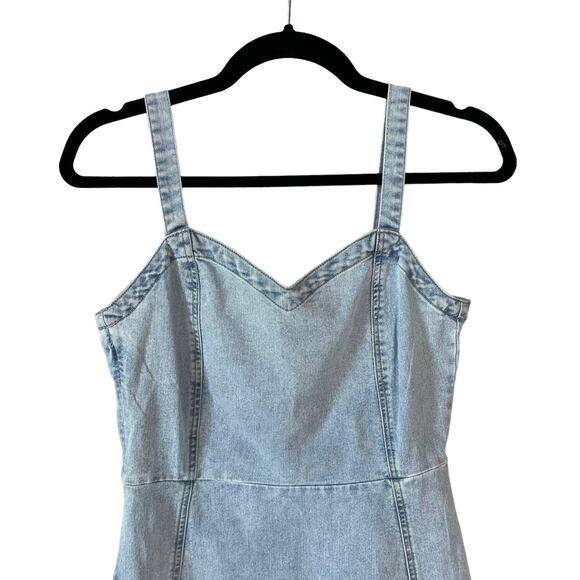 VERO MODA Women Lilith Denim Mini Dress Blue M Coastal Casual Chic Y2K Nostalgia - Picture 6 of 13